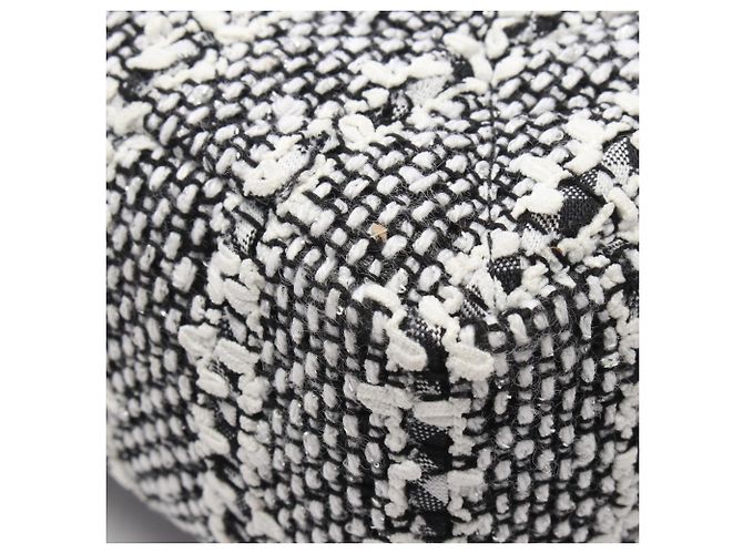Borsa a Spalla Chanel Matelassé Faux Pearl Nero Bianco - vista 7