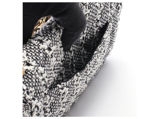 Borsa a Spalla Chanel Matelassé Faux Pearl Nero Bianco - vista 8