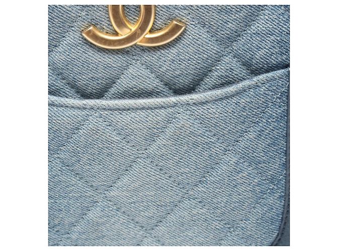 Borsa a Spalla Chanel Matelassé Hobo Blu - vista 9