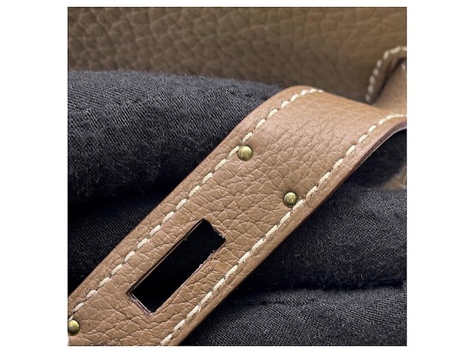 Hermès Borsa Hermes Kelly 28 in Etoupe Gray Taupe - vista 13