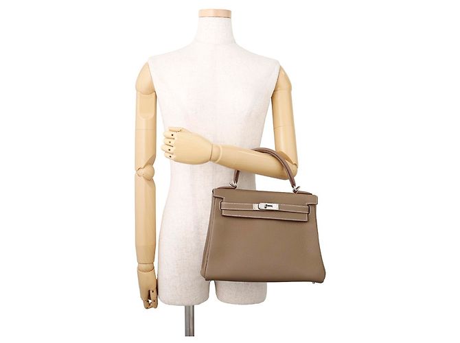 Hermès Borsa Hermes Kelly 28 in Etoupe Gray Taupe - vista 4