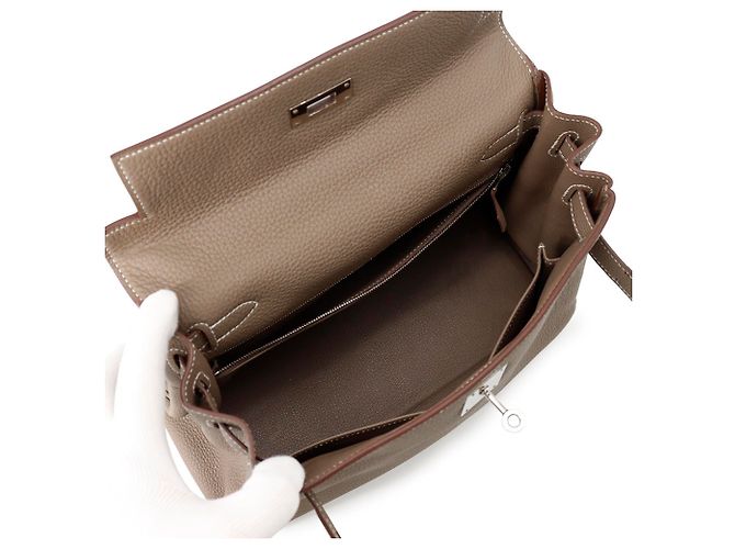 Hermès Borsa Hermes Kelly 28 in Etoupe Gray Taupe - vista 6