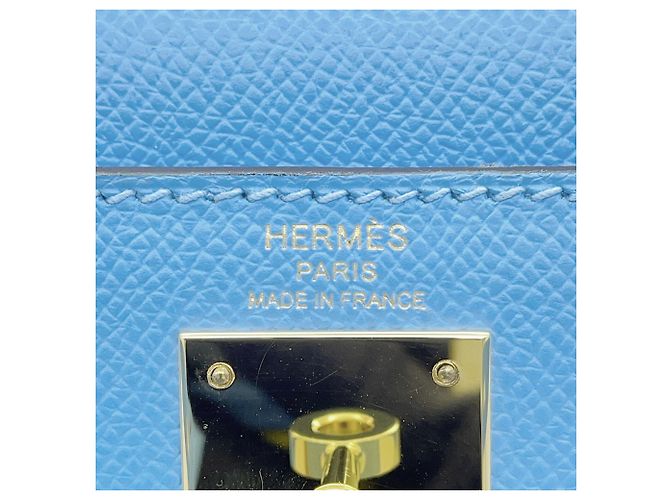 Hermès Borsa Hermes Kelly 28 in pelle Epsom Celeste Blu chiaro - vista 18