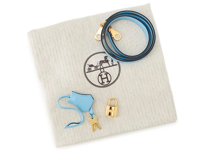 Hermès Borsa Hermes Kelly 28 in pelle Epsom Celeste Blu chiaro - vista 19