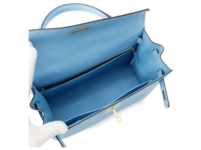 Hermès Borsa Hermes Kelly 28 in pelle Epsom Celeste Blu chiaro - vista 5