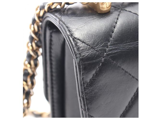Timeless Borsa a Spalla Chanel Black Matelassé Nero - vista 10