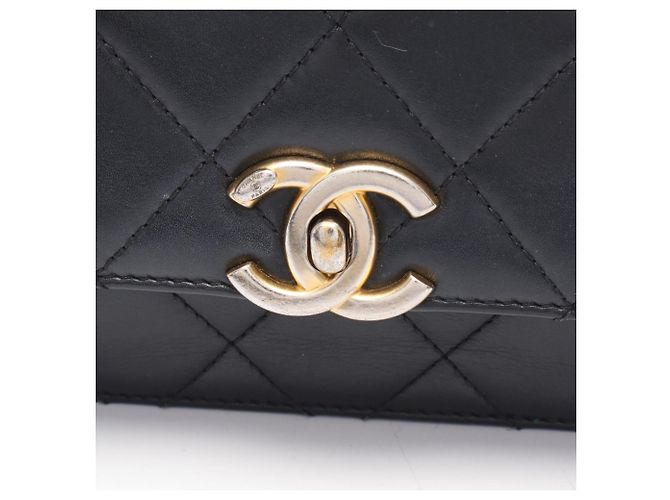 Timeless Borsa a Spalla Chanel Black Matelassé Nero - vista 7