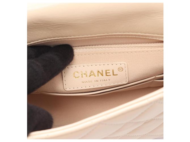 Timeless Borsa a mano in pelle matelassé Chanel Beige - vista 4