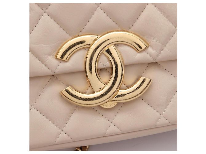 Timeless Borsa a mano in pelle matelassé Chanel Beige - vista 9