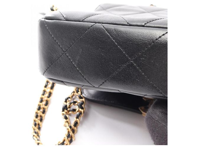 Zaino/Borsa Chanel Matelassé Square Chain Nero - vista 10