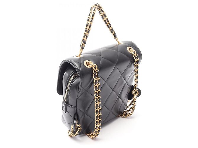 Zaino/Borsa Chanel Matelassé Square Chain Nero - vista 2
