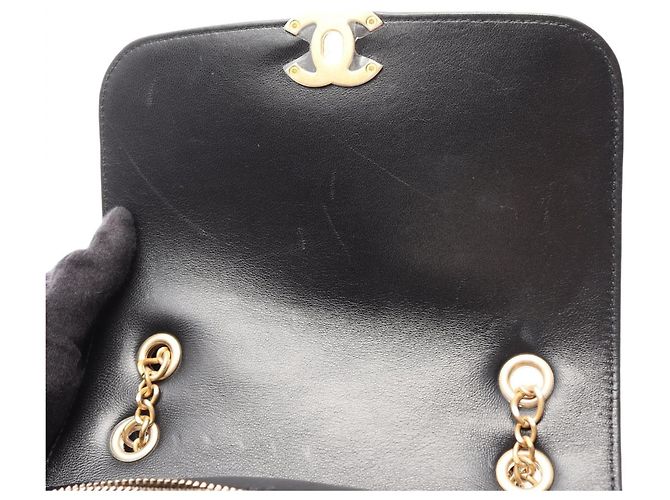 Zaino/Borsa Chanel Matelassé Square Chain Nero - vista 7