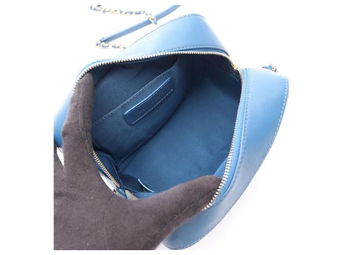 Camera Borsa a tracolla piccola Chanel Matelassé Blu - vista 3