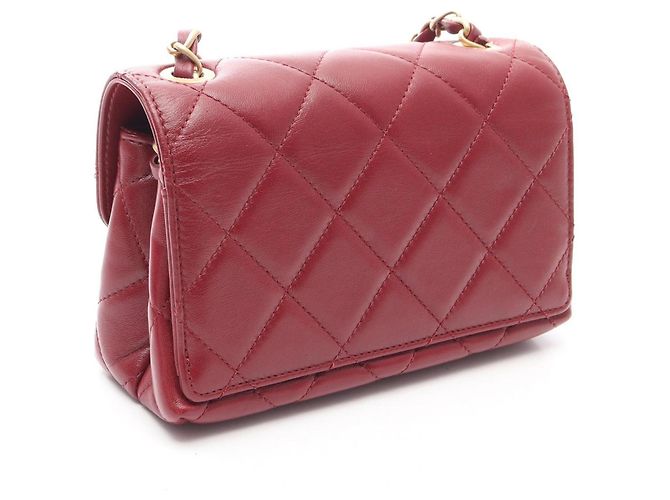 Borsa a tracolla Chanel Matelassé Small in Bordeaux Bordò - vista 2