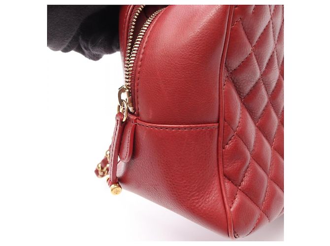 Borsa a tracolla 2-way con manico Chanel Matelassé Rosso - vista 13
