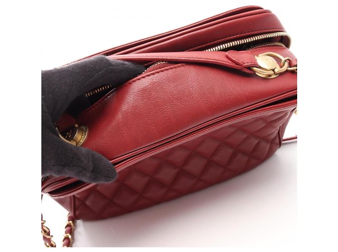 Borsa a tracolla 2-way con manico Chanel Matelassé Rosso - vista 14