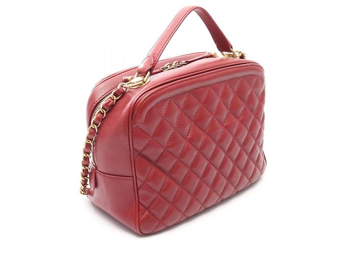 Borsa a tracolla 2-way con manico Chanel Matelassé Rosso - vista 2