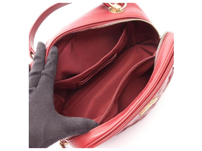 Borsa a tracolla 2-way con manico Chanel Matelassé Rosso - vista 3