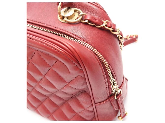 Borsa a tracolla 2-way con manico Chanel Matelassé Rosso - vista 7
