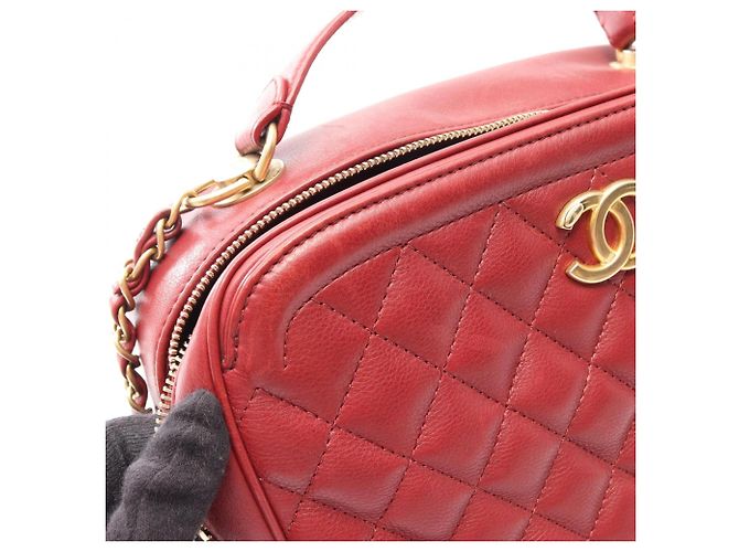 Borsa a tracolla 2-way con manico Chanel Matelassé Rosso - vista 8