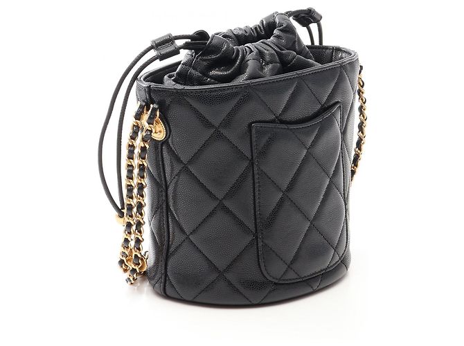 Timeless Borsa a secchiello Chanel Matelassé con coulisse Nero - vista 2