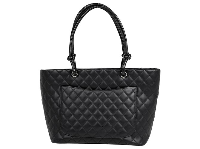 Borsa Tote Large Chanel Cambon Line Nero - vista 3