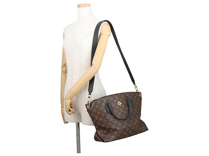 Louis Vuitton Monogram Flower Zipped Tote MM M44347 Nero - vista 5