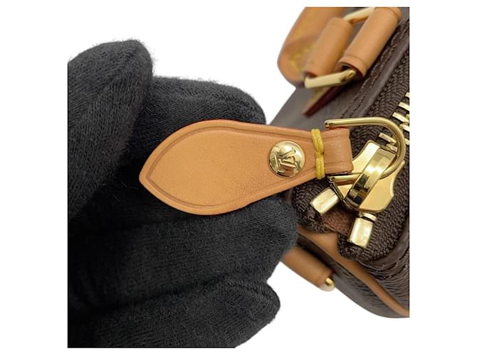 Bolso Louis Vuitton Monogram Nano Speedy Castaño - vista 12