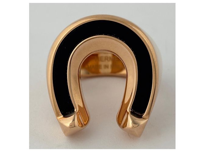 Hermès Hermes Jochetto Ring in Pink Gold GP und Schwarz - Ansicht 2