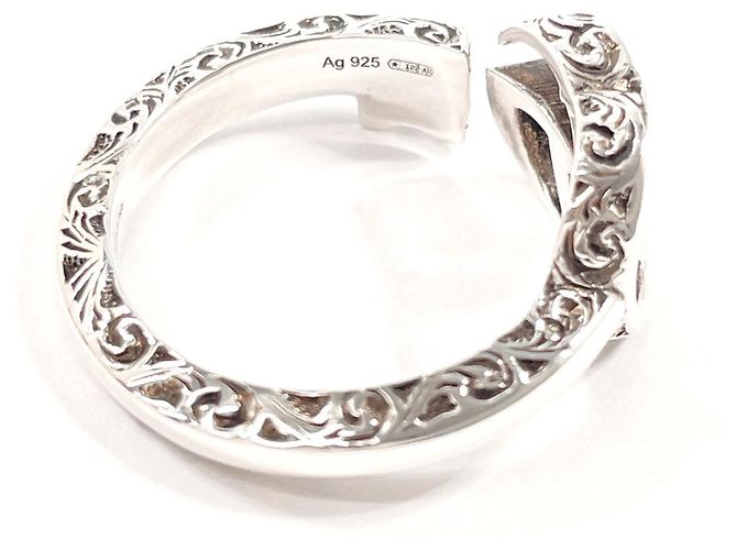GUCCI Double G Key Motif Ring Silber - vista 4