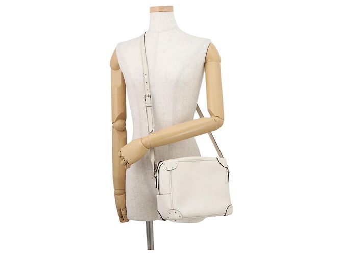 Borsa a tracolla Gucci in pelle bianca con logo GG in rilievo Bianco - vista 4