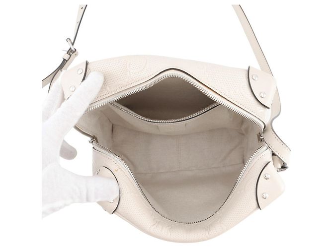 Borsa a tracolla Gucci in pelle bianca con logo GG in rilievo Bianco - vista 5