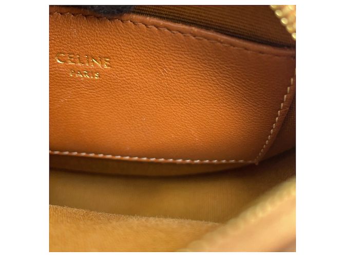 Céline Borsa a tracolla rotonda Celine Triomphe Marrone - vista 10