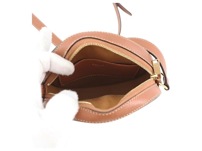 Céline Borsa a tracolla rotonda Celine Triomphe Marrone - vista 5