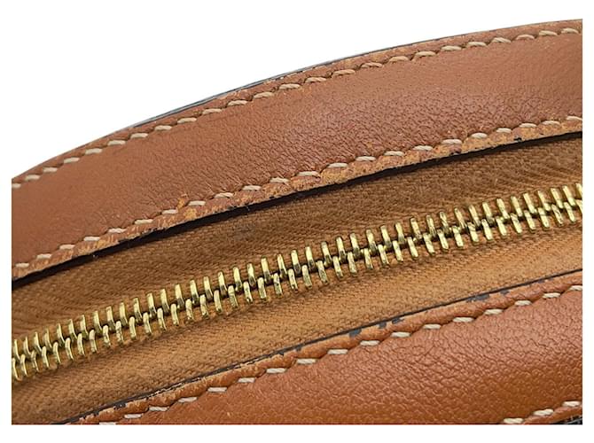 Céline Borsa a tracolla rotonda Celine Triomphe Marrone - vista 6