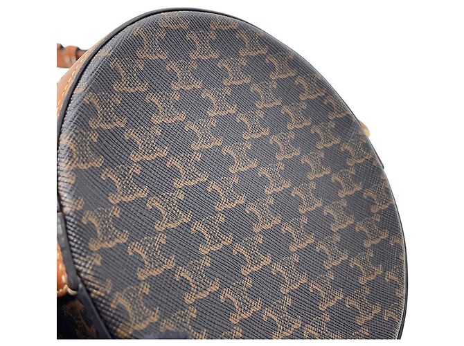 Céline Borsa a tracolla rotonda Celine Triomphe Marrone - vista 7