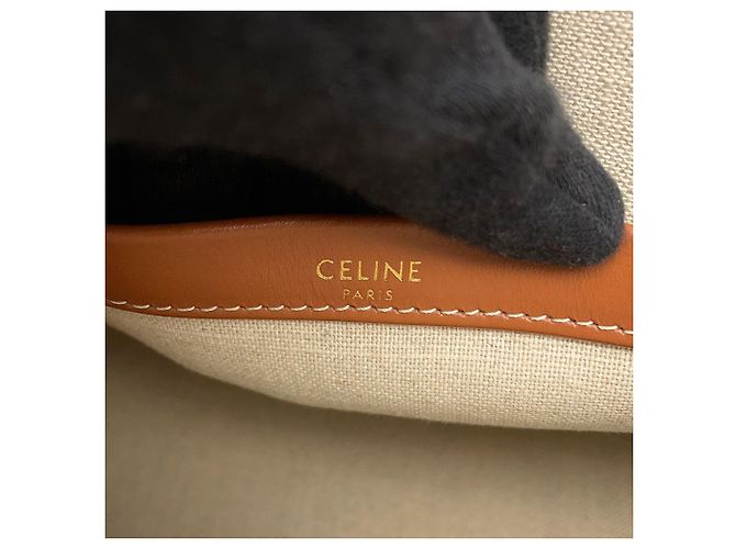Céline Borsa Celine Cabas Thais Small Nero Bianco - vista 15