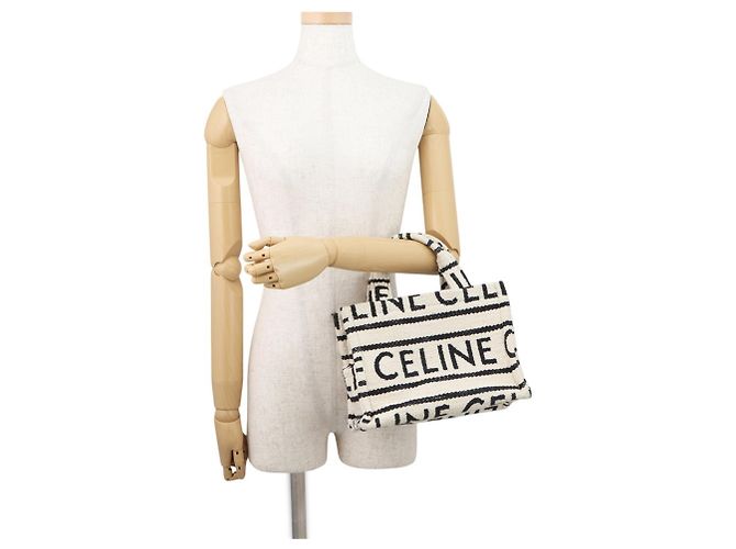 Céline Borsa Celine Cabas Thais Small Nero Bianco - vista 4