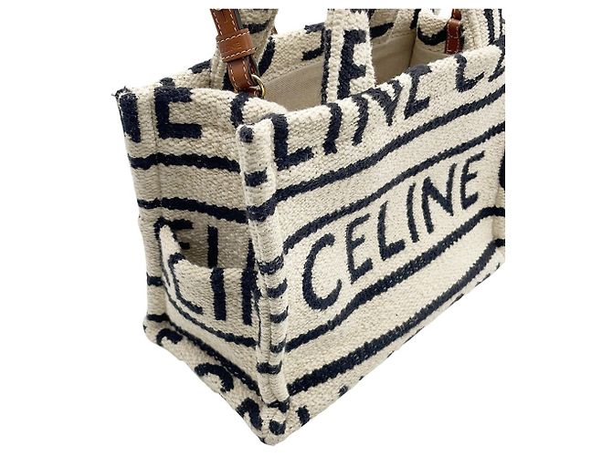 Céline Borsa Celine Cabas Thais Small Nero Bianco - vista 7
