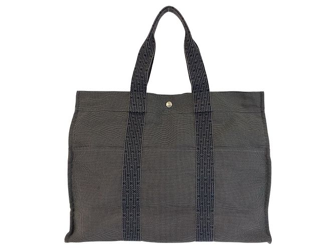 Hermès Hermes Herline GM Tote Bag Polyamid Polyester Grau - Ansicht 2