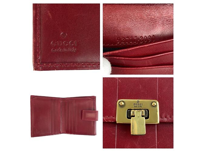 Cartera compacta de cuero Gucci Roja - vista 3