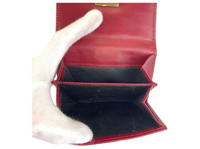 Cartera compacta de cuero Gucci Roja - vista 4