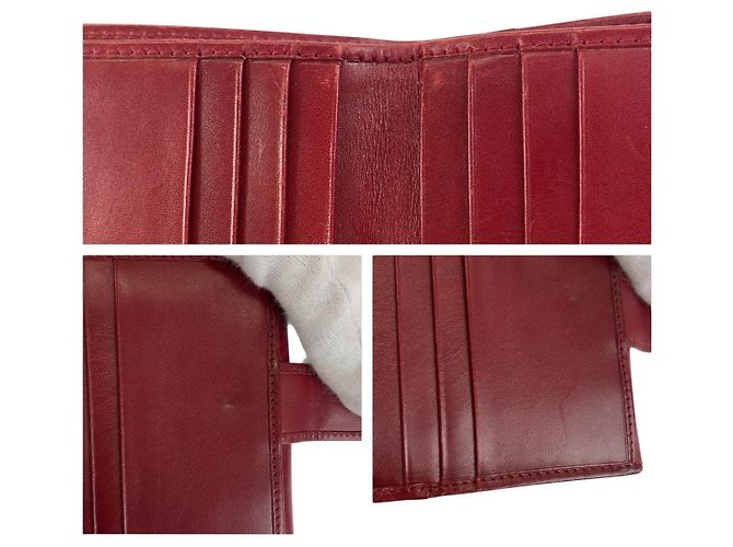 Cartera compacta de cuero Gucci Roja - vista 8