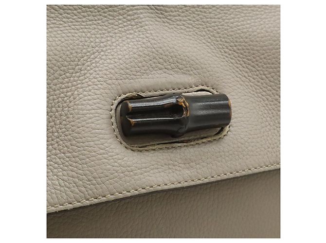 Bolsa Gucci Bamboo Daily Medium de couro Cinza - vista 7