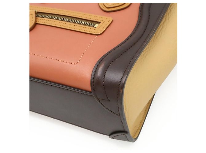 Céline Borsa a mano in pelle Celine Luggage Nano Shopper Marrone Beige - vista 3