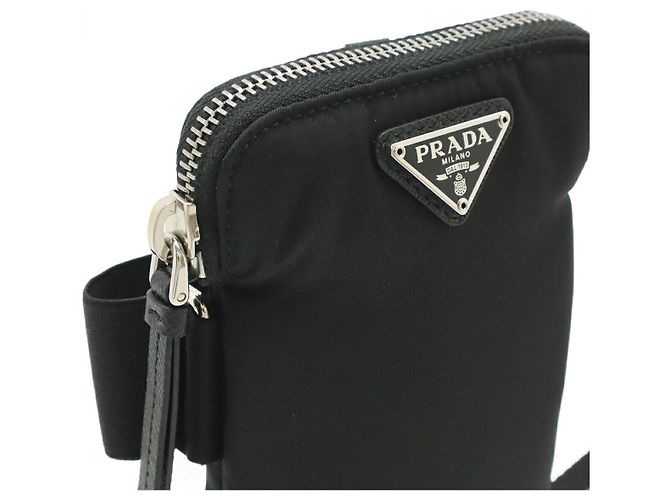 Prada Nylon Triangle Logo 2WAY Handy-Tasche Schwarz - Ansicht 7