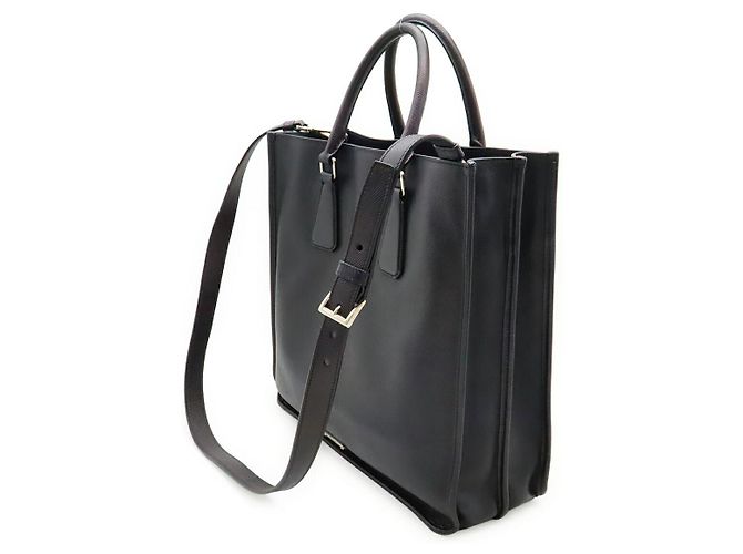 Bolso Tote Prada de piel Saffiano con logotipo triangle Azul - vista 2