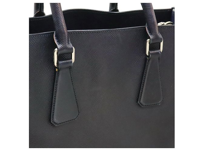 Bolso Tote Prada de piel Saffiano con logotipo triangle Azul - vista 7