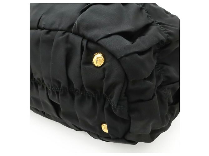Prada TESSUTO Tote Bag aus gerafftem Nylon Schwarz - Ansicht 3