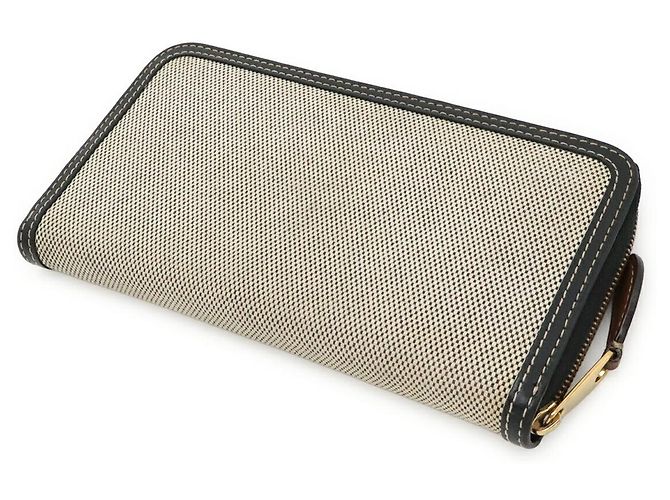 Burberry Elmore Canvas Leather Zip Wallet Braun Beige - Ansicht 2